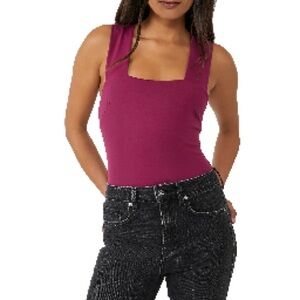 Free people she’s so sleek Thong bodysuit NWOT